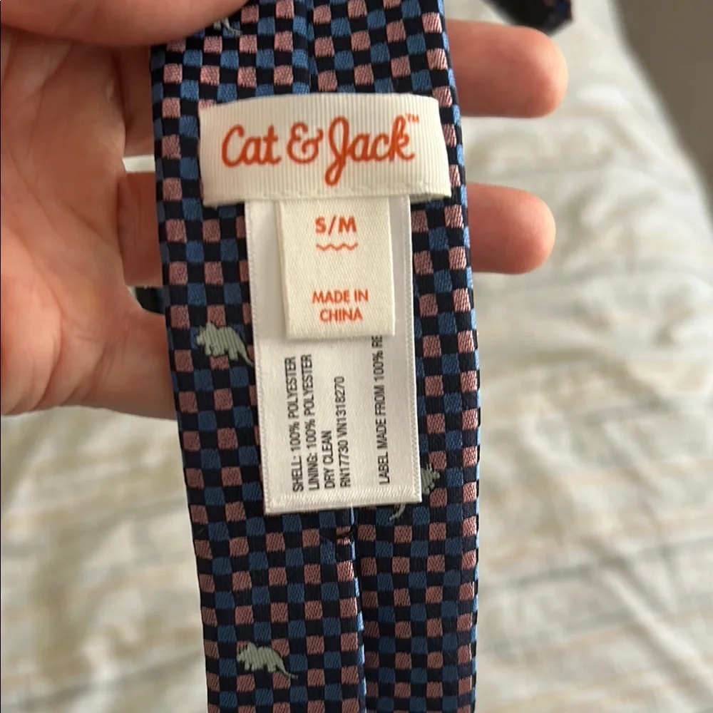 Cat & Jack Blue and Black Pre-Tied Polka Dot Tie